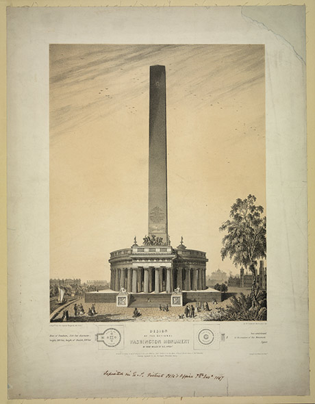 Sketch of original design for the Washington Monument